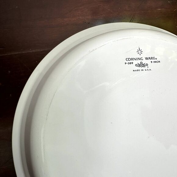 Vintage Corning Ware 9" Pie Plate Blue Cornflower P-309 USA Baking Dish - Picture 3 of 7